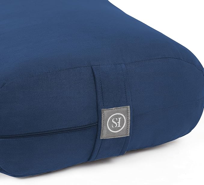 Meditation Cushion Bolster Pillow for Restorative Yoga โ Supportive Cushion for Meditation, Pilates, and Relaxation โ Filled with Buckwheat Hulls - Removable Cover