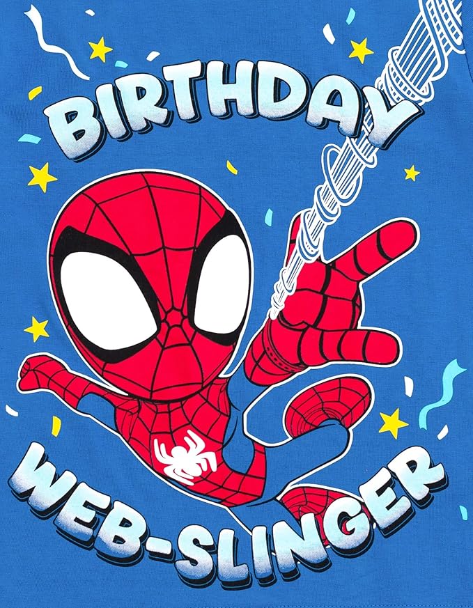 Marvel Spidey and His Amazing Friends Birthday T-Shirt Toddler to Big Kid Sizes (2T - 10-12)