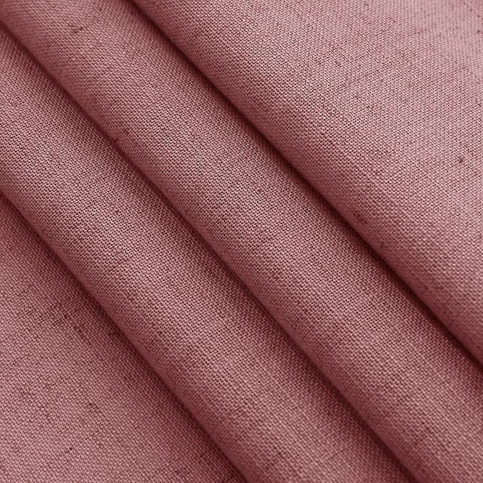 Canyon Rose Linen Curtains 72 Inch Length for Living Room Sheer Lightweight Door Drapes 2 Panels Set for Kids Bedroom Light Filtering Back Tab Rod Pocket Curtain for Kitchen Protect Privacy 52x72