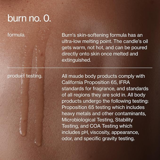Maude Burn, Fragrance Free (No. 0) - Unscented Hydrating + Skin-Softening Soybean + Jojoba Oil Massage Candle - Fragrance-Free, Soothing Warm Massage Oil Candle - Relaxing Self Care Gifts (4 oz)