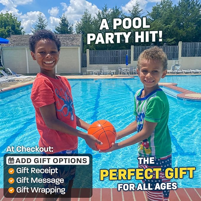 Aqua Dive Pool Ball Basketball โ Best Water Pool Toys for Kids All Ages โ Dribble & Pass Underwater โ Watermelon Game - Toy Gifts for Boys & Girls Age 8 9 10 11 12+ Outdoor Beach Toys for Summer Fun