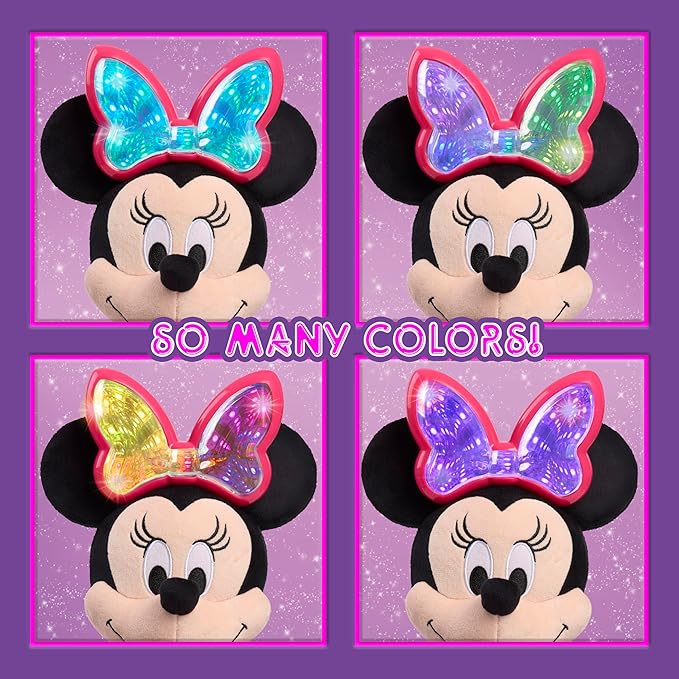 Disney Jr. Colorfinity Minnie Mouse, Interactive Plush Toy, Over 40 Interactions, Ages 3 and Up
