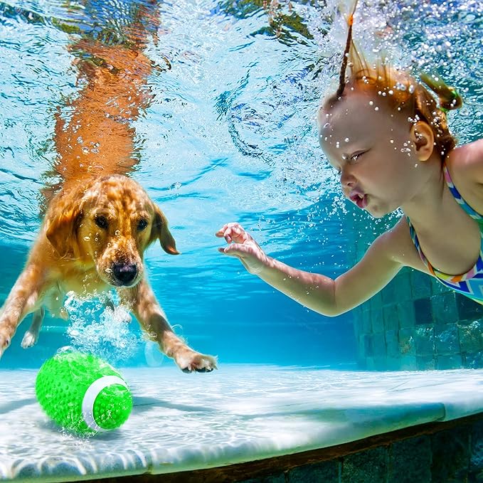 Hiboom Pool Football for Swimming Pool, Waterproof Water Football for Underwater Passing, Dribbling, Pools Toys Ball with Water Filling, Diving Games for Teens Adults(Green)