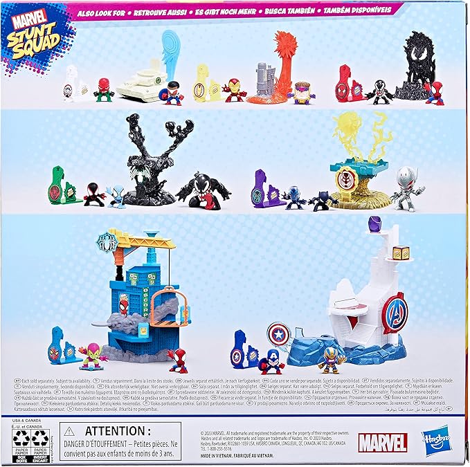 Marvel Stunt Squad Collection Pack, Action Figure Set, Super Hero Toys, Action Figures, Mini Action Figures, Playset, Toys for Kids Ages 4 and Up