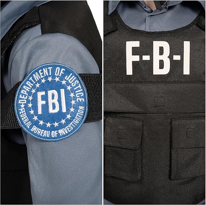 Spooktacular Creations Police Costume for Kids, FBI Cop Costume, Halloween Dress Up, Role-Playing, and Pretend Play Party