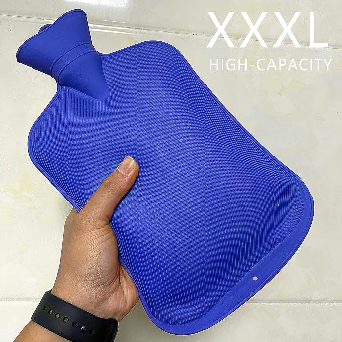 Enema Bag 2L Home Enema Kit with 2 Enema Tips,60 inch Long Silicone Hose, Controlable Water Flow Valve, Hot-Water Bottle for Colon Cleansing Enemas for Women/Men(Blue)