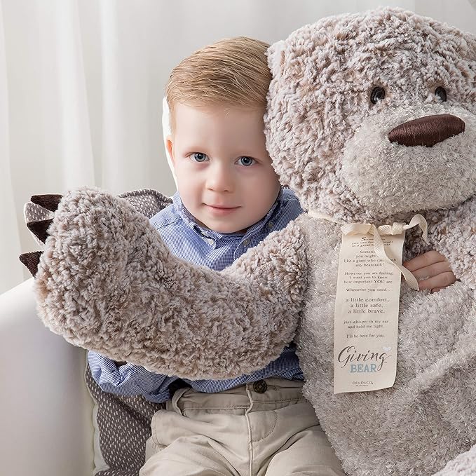 DEMDACO Jumbo 36 inch Giving Bear with Corduroy Ear Children's Plush Stuffed Animal Toy