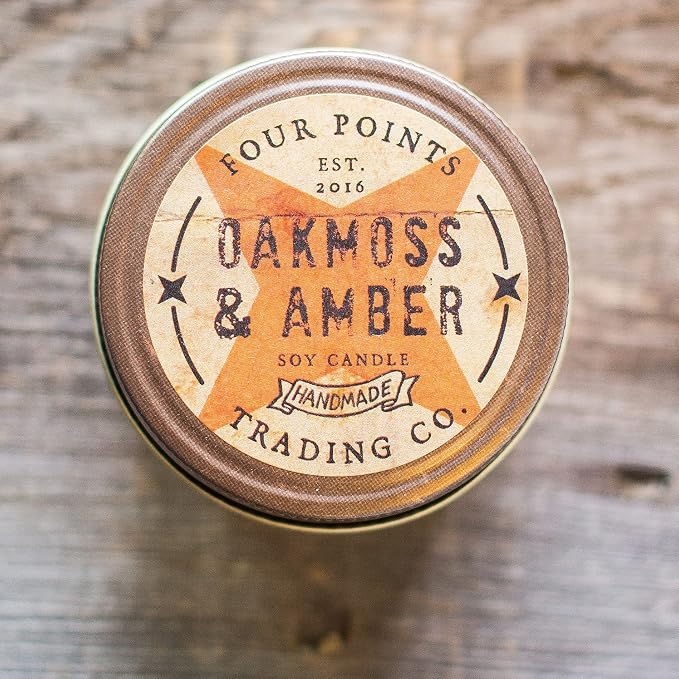Oakmoss and Amber Scented 8 Oz Soy Aromatherapy Candle w/Jar - Four Points Trading Co. | Aromatherapy, With Jar