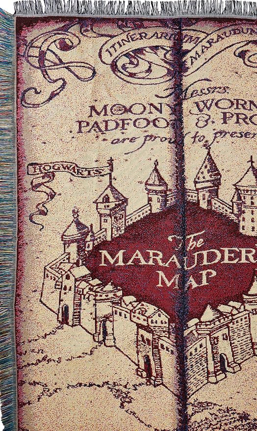 NORTHWEST Harry Potter Woven Tapestry Throw Blanket, Designer Home Décor, Modern, Unique Gift, 48" x 60", Marauder's Map (Pack of 6)