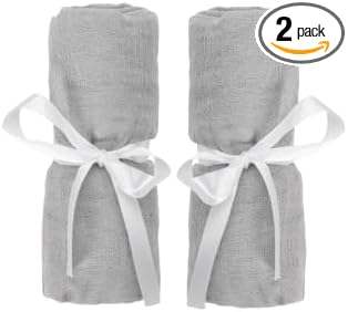 Newton Baby Fitted Sheets for Travel Crib & Play Yard Floor Pad (2-Pack) - Ultra-Breathable, Washable and Ultra-Soft, 100% Muslin Cotton, 34" x 48", Grey