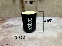 rosbas Vanilla Soy Wax Candle - 8 oz in Ceramic Jar – Clean Burning, Long Lasting, Boxed, Home Fragrance, Black, Made in USA