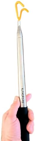 Disc Golf Discs Retriever (Telescopic Pole Disc Grabber) (+Hook) Extendable Accessories and Frisbee Golf Gifts by Gripley's (16 Ft Extension)