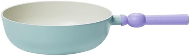 Neoflam Better Finger Kitchen Non Stick 9 Inch Stir Frying Wok Pan with Handle, Healthy Cooking Nonstick Ceramic Coating Skillet, Induction Compatible Cookware, Made in Korea (22cm Wok Pan)