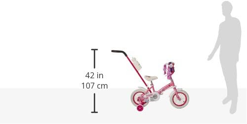 Schwinn Petunia and Grit Bike, 12 Inch Bike for Kids Ages 2-4, Orange, Teal, Pink or Blue, Steerable Beginner Bicycle with Training Wheels, Parent Push Handle, Rear Coaster Brake, Adjustable Seat