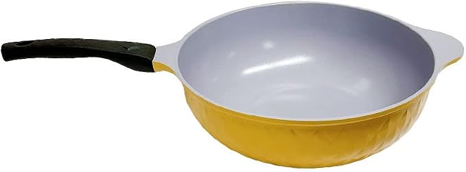 |MADE IN KOREA| 12.5" Ceramic Coating Interior and Exterior Cooking Wok, Pan Set