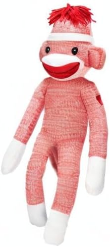 Plushland Adorable Sock Monkey, The Original Traditional Hand Knitted Stuffed Animal Toy Gift-for Kids, Babies, Teens, Girls and Boys Baby Doll Present Puppet 20 Inches (New Orange)
