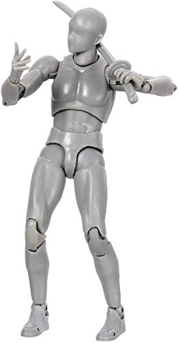 AXITWXIT Action Figures Body-Kun DX & Body-Chan DX PVC Figure Model Drawing for S H Figuarts with Box for Artists (Gray, Male)