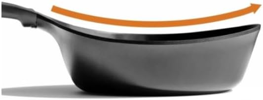 Vulcan Kitchen Nonstick 8-Inch All Black Profeesional Frying Wok Pan, Induction Compatible Cookware, Healthy Cooking Ceramic T-Coating Skillet, Flat Bottom Mini Stir Fry Pan, Made in Korea (20cm)