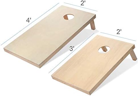 Tailgating Pros Cornhole Boards - 4'x2' & 3'x2' Cornhole Game w/Carrying Case & Set of 8 Corn Hole Bags - 150+ Color Combos! Optional LED Lights