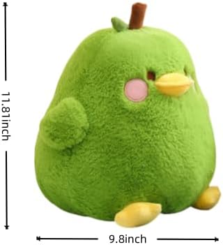 Cute Fruit Pear Duck Stuffed Animal Plush Toy Pillow - Girls and Boys Birthday Gift - 11.8" (Green 11.8)