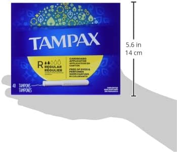 Tampax Cardboard Applicator Tampons, Regular, Unscented, 40 Count