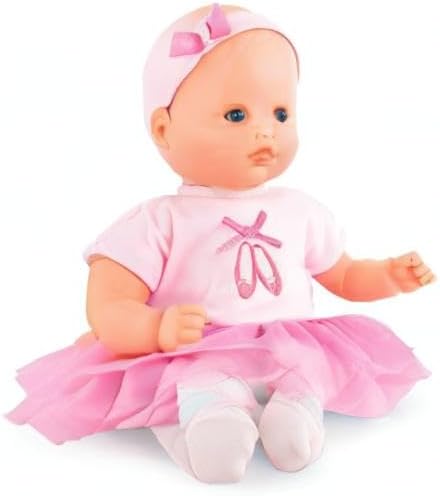 Corolle Bébé Calin Maeva Ballerina Baby Doll - 12" Soft Body Doll in Pink Tutu, Sleeping Eyes That Open and Close, Vanilla Scented, Mon Premier Poupon Collection for Ages 18 Months and up