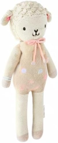 cuddle + kind Pastel Lucy The Lamb Regular 20" Hand-Knit Doll – 1 Doll = 10 Meals, Fair Trade, Heirloom Quality, Handcrafted in Peru, 100% Cotton Yarn