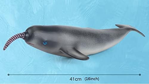 SmilerSmile Simulated Ocean Big Animal, One pc 15Inch Soft Filled Rubber Sea Educational Toys (Narwhale)