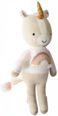 cuddle + kind Zara The Unicorn Regular 20" Hand-Knit Doll – 1 Doll = 10 Meals, Fair Trade, Heirloom Quality, Handcrafted in Peru, 100% Cotton Yarn