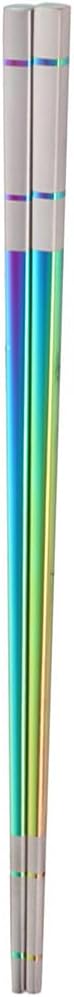 Reusable Stainless Steel Chopsticks,Dishwasher Safe , Easy to Use(1 pairs,Dazzling colors)