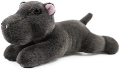 Stuffed Animal for Kids,8 inch Realistic Animal Plush Toy Lying Down Posture Animals,Plush for Boys Girls Adult Birthday Hug Teaching(S-Hippo)
