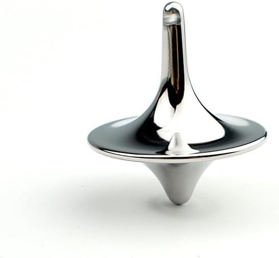 Silver Accurate Spinning Top,Portable Precision Metal Spinner Top Premium Exquisite Perfect Balance Desktop Gyro Vintage Totem Zinc Alloy Prop Spinning Top Desk Ornament Prop,Activity Centers