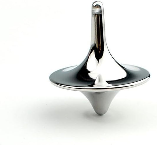 Silver Accurate Spinning Top,Portable Precision Metal Spinner Top Premium Exquisite Perfect Balance Desktop Gyro Vintage Totem Zinc Alloy Prop Spinning Top Desk Ornament Prop,Activity Centers
