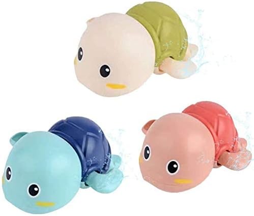 Baby Bath Toys, Wind up Swimming Turtle Toys for Toddlers, Floating Water Bathtub Shower Toys, Bathroom Pool Play Sets Fun Bathtime Gift for Kids Infants Boys Girls (3 Pack)