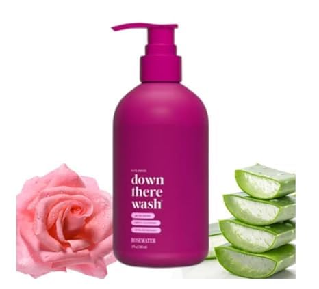 Down There Wash Rosewater Aloe-Based Intimate Cleanser, pH-Balanced with Calendula and Sage, 8 fl oz