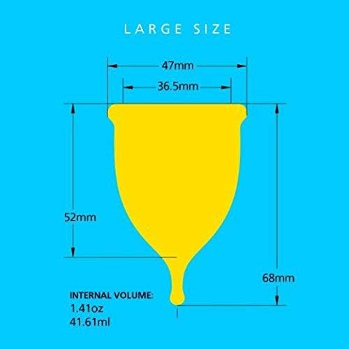 Super Jennie Menstrual Cup - Large Capacity Period Cup for Heavy Flow, Sensitive Bladder Users, Soft, Flexible, Tampon Pad Alternative - Large Teal