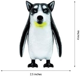Randimals Animal Figurine Toy - Penguin & Husky Dog Hybrid Realistic Animal Toys - Unique Mix of Safari Toys & Farm Animals Small Figurines - P-Dawg Mini Animal Figures for Kids & Kidults