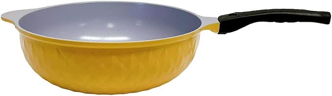 |MADE IN KOREA| 12.5" Ceramic Coating Interior and Exterior Cooking Wok, Pan Set