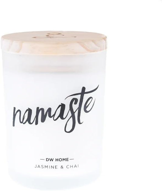 DW Home Namaste | Jasmine & Chai Scented Candle for Home, 7.5 oz, 8.8 oz Candle Jar, Up to 40H Burn Time, Luxury Scented Candle for Relaxation, Gifting, Home Decor