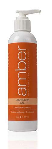 Amber Massage & Body Tangerine Basil Massage Oil 8 oz
