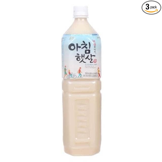 Woongjin Morning Rice Drink (NON ALCOHOL) Healthy Organic Natural and Delicious Beverages made from Korean Rice 아침햇살 - 50.7Fl oz (Pack of 3)