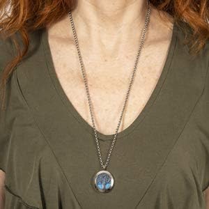 Wild Essentials 3 Pack Necklace Set, Tree of Life, Flower of Life, Love Knot Essential Oil Diffuser Necklace Stainless Steel Locket Pendants with 24" Chains, 36 Refill Pads, Color Changing Jewelry