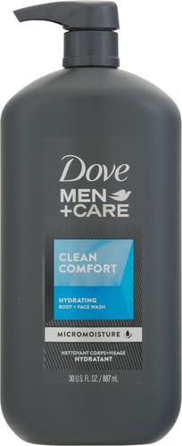 DOVE MEN + CARE Body and Face Wash Hydrating Clean Comfort Men's Body Wash with 24-Hour Nourishing Micromoisture Technology 30 oz (Pack of 4)