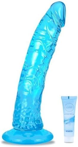 Realistic Dildo 9.4'' Blue Dildo Sex Toys with Suction Cup for Hands-Free Play, Thick Penis Suitable for Women/Men/Gay/Couples with Thin and Slim Poke can be Use for G spot and Anal