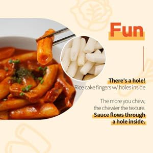 LENITH Instant Tteokbokki Cup, Traditional Korean Street Food Snack with Sweet & Spicy Gochujang Sauce, Rice Cakes_1 ea (6.2 oz / 175g)