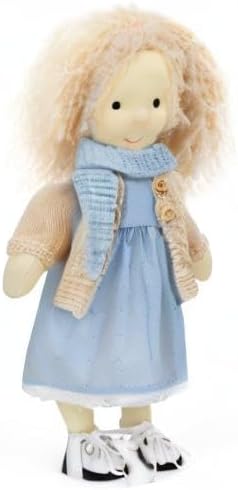 Handmade Waldorf Doll- Florke 12", Soft Girl Rag Doll with Cute Stuffed Plush, Ideal First Doll for Babies & Toddlers