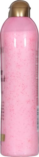 OGX Sensitive + Rose Water & Pink Sea Salt Exfoliating Body Scrub + Rose Quartz,Gentle Exfoliating Daily Body Wash Softens Skin,Body-Scrub for Women,Sulfate-Free Surfactants,19.5 fl oz,(Pack of 4)