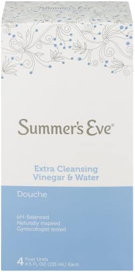 Summer's Eve Douche, Extra Cleansing Vinegar and Water, 4.5 Fl Oz, 4 Count (Pack of 2)