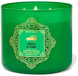 Bath & Body Works, White Barn 3-Wick Candle w/Essential Oils - 14.5 oz - 2021 Christmas & Winter Scents! (Tree Farm)
