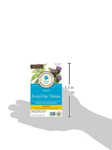 Traditional Medicinals Tea, Organic Everyday Detox Lemon, Supports Healthy Skin & Liver Function, Detox, 16 Tea Bags (Pack of 2)
